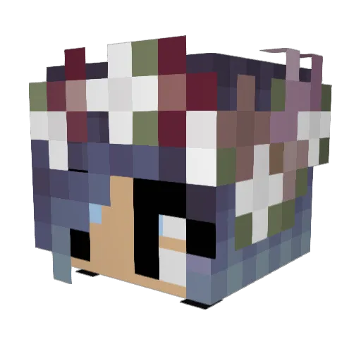 RedRumRose Minecraft avatar head, 3D render