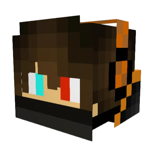 RedRum_Reverse Minecraft avatar head, 3D render