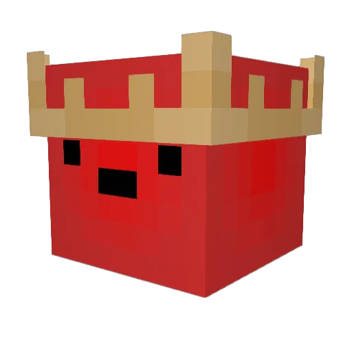 RedScary Minecraft avatar head, 3D render
