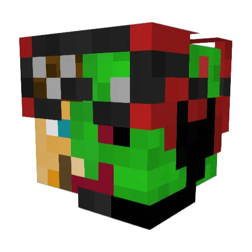 RedScorpion2831 Minecraft avatar head, 3D render