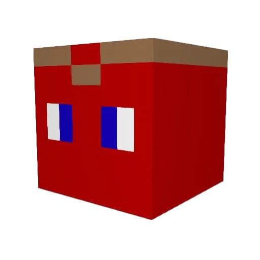 RedScorpion_SRB Minecraft avatar head, 3D render
