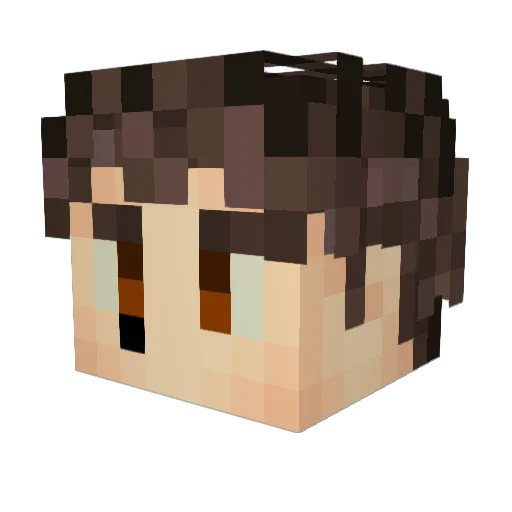 RedSh1rt Minecraft avatar head, 3D render