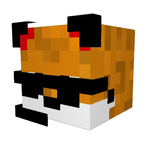 RedSkyFox Minecraft avatar head, 3D render