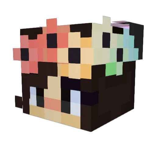RedSkyMia1 Minecraft avatar head, 3D render