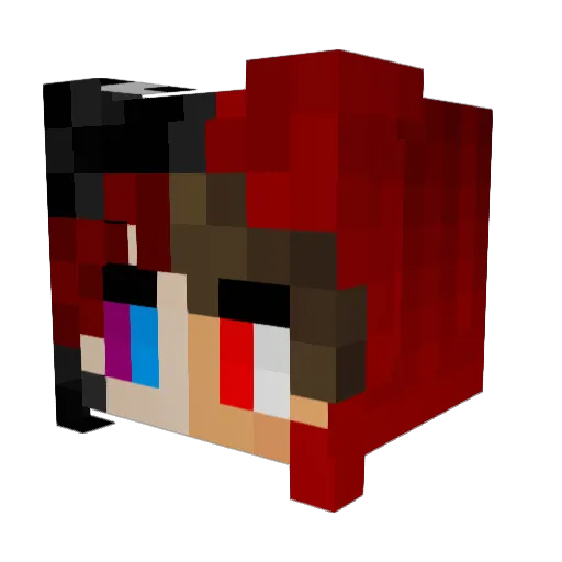 RedSlogomans Minecraft avatar head, 3D render