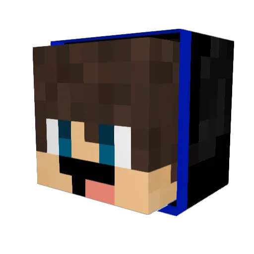 RedSplit_15g Minecraft avatar head, 3D render