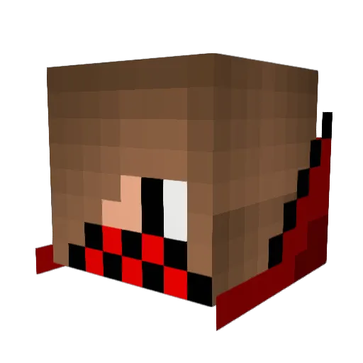 RedSt0ned Minecraft avatar head, 3D render