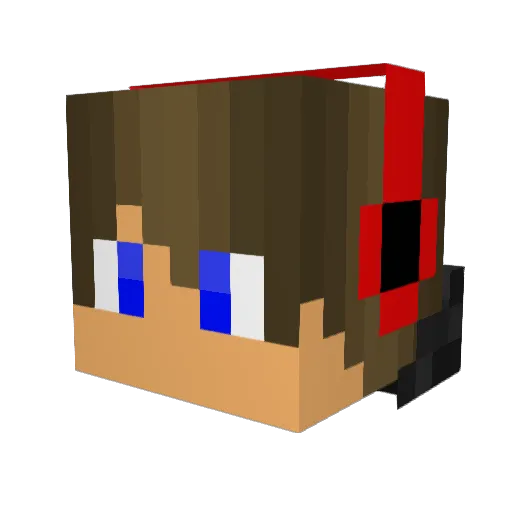 RedStar555 Minecraft avatar head, 3D render