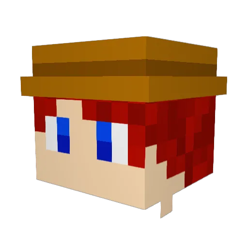 RedStone15 Minecraft avatar head, 3D render