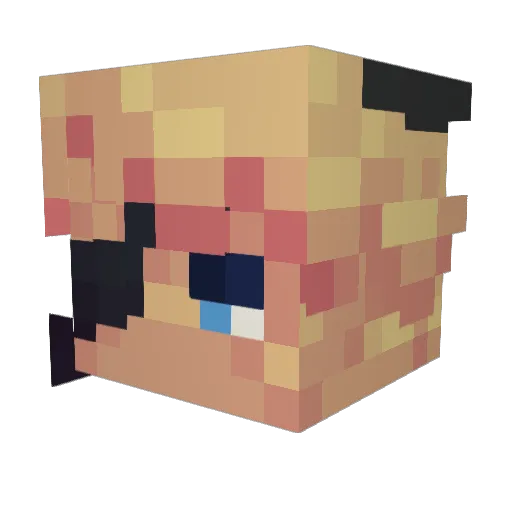 RedTeddie Minecraft avatar head, 3D render