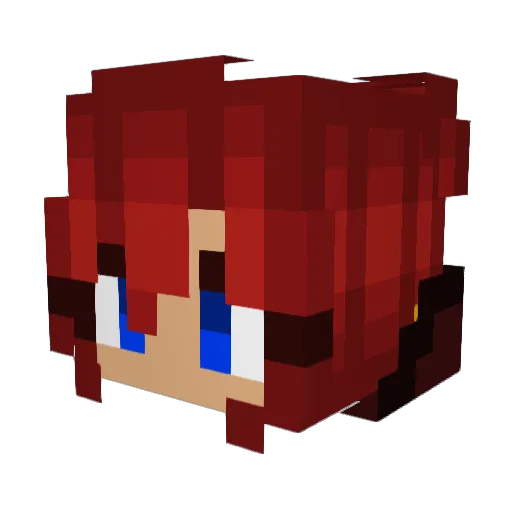 RedTheExoVet Minecraft avatar head, 3D render