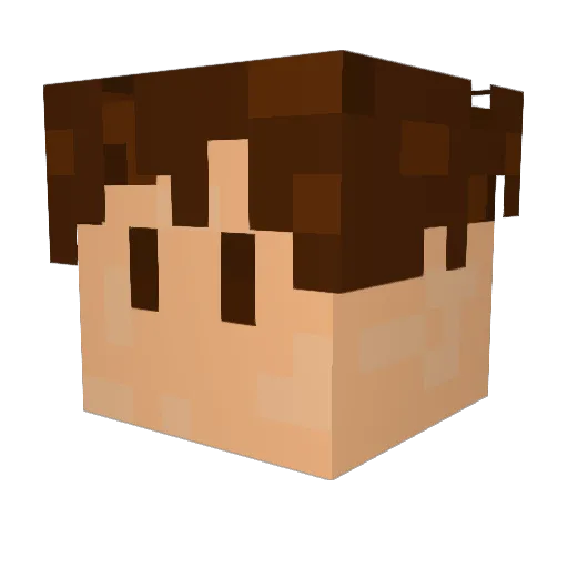 RedTheWizard Minecraft avatar head, 3D render