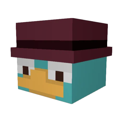RedToder Minecraft avatar head, 3D render