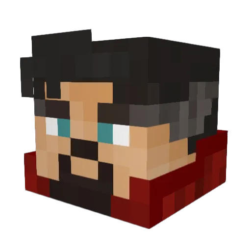RedTommy34 Minecraft avatar head, 3D render