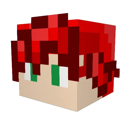 RedTuNuevoDios6 Minecraft avatar head, 3D render