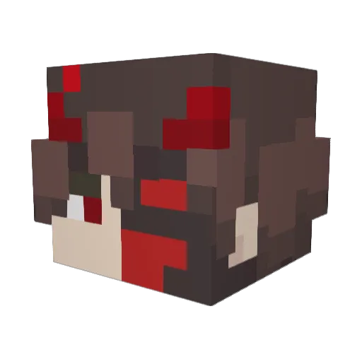 RedVexxer Minecraft avatar head, 3D render