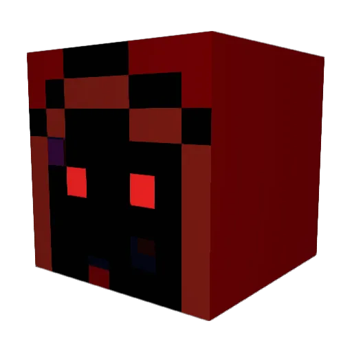 RedWINNER Minecraft avatar head, 3D render