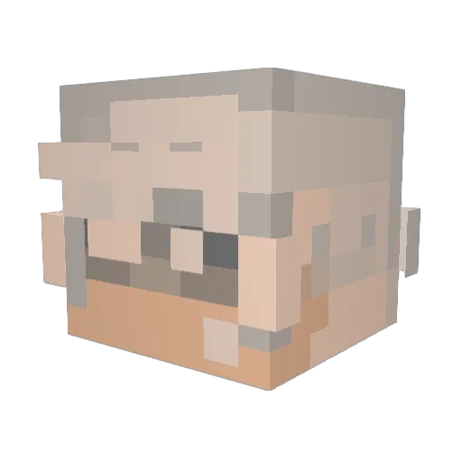 RedWallyOne Minecraft avatar head, 3D render