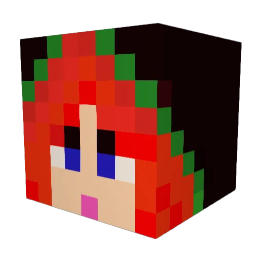 RedWitch58 Minecraft avatar head, 3D render