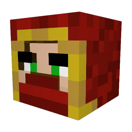 RedWiz214 Minecraft avatar head, 3D render