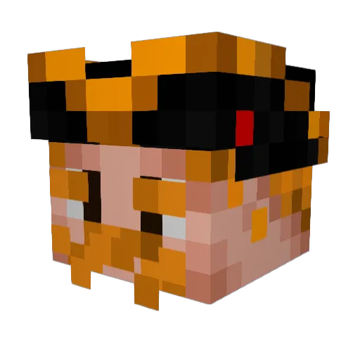 RedWolf0330 Minecraft avatar head, 3D render