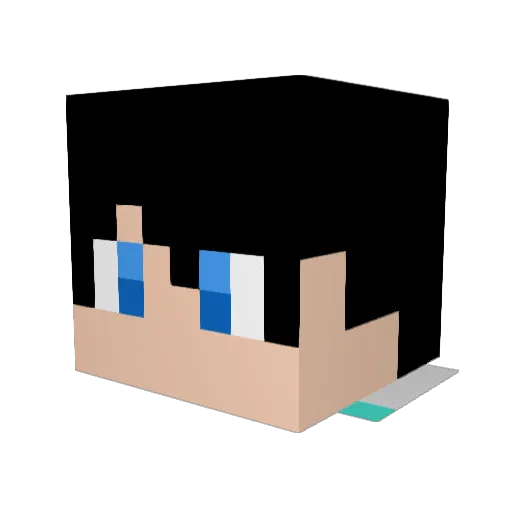 RedWolfGamer045 Minecraft avatar head, 3D render