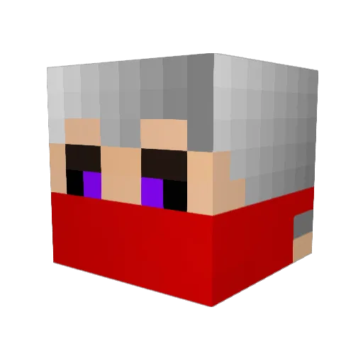 RedWolfHun Minecraft avatar head, 3D render