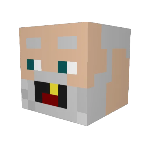 RedWolfe15 Minecraft avatar head, 3D render