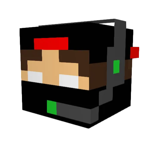 RedWolfe77 Minecraft avatar head, 3D render