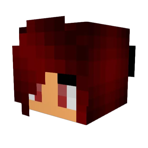 RedWolfs1532 Minecraft avatar head, 3D render