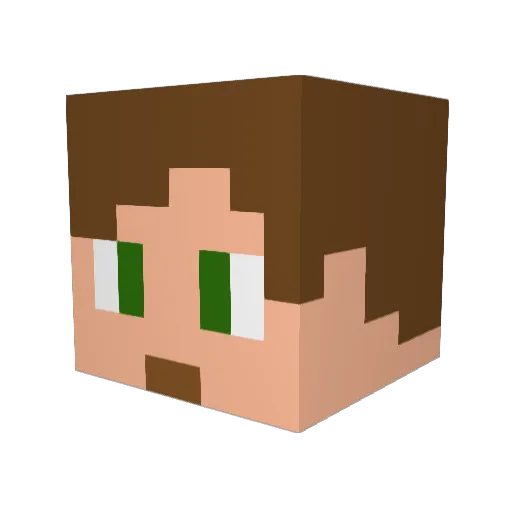 RedZeding Minecraft avatar head, 3D render