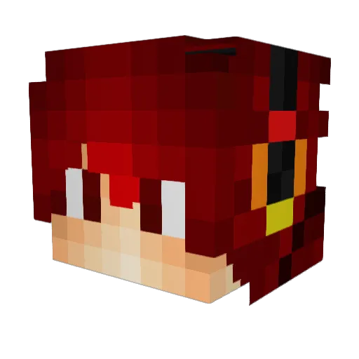 RedZeno Minecraft avatar head, 3D render