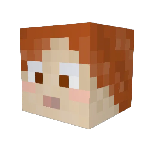 Red_Angie Minecraft avatar head, 3D render