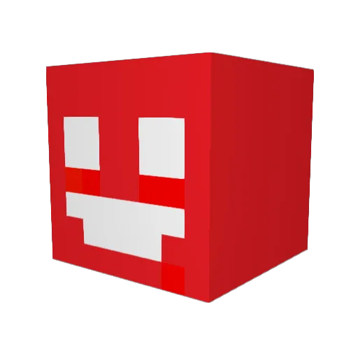 Red_Blockman Minecraft avatar head, 3D render