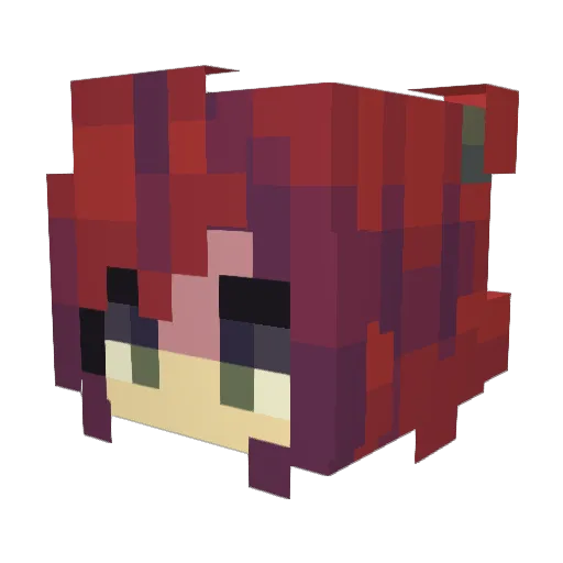 Red_Catgirl Minecraft avatar head, 3D render