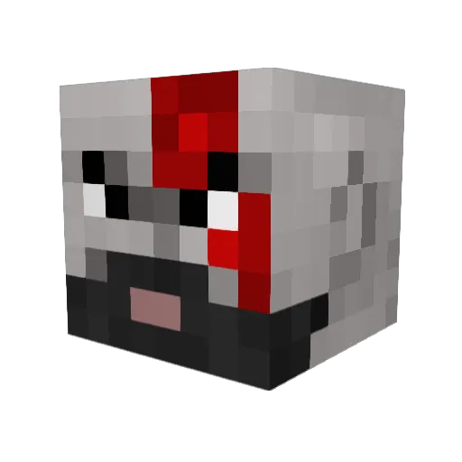 Red_Mandarin Minecraft avatar head, 3D render