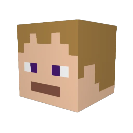 Red_Turtle_ Minecraft avatar head, 3D render