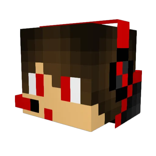 Red_Wel Minecraft avatar head, 3D render