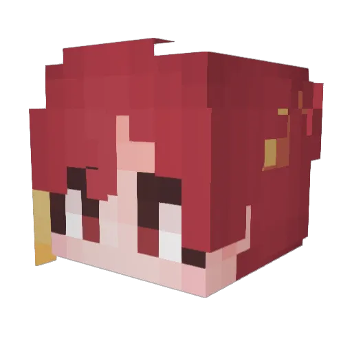 Red__Light_ Minecraft avatar head, 3D render