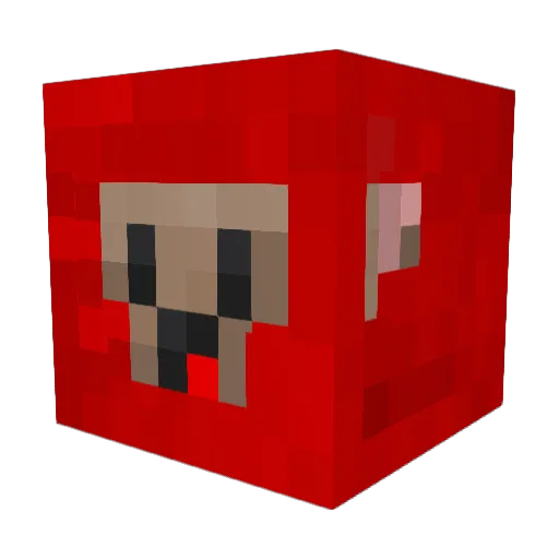 Red_exe Minecraft avatar head, 3D render