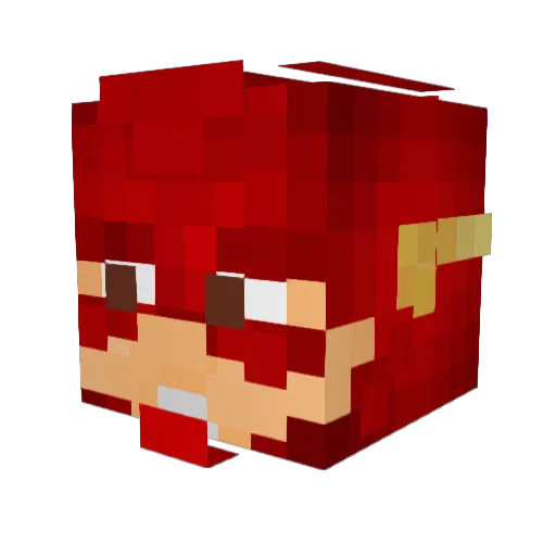Red_pixel_013 Minecraft avatar head, 3D render