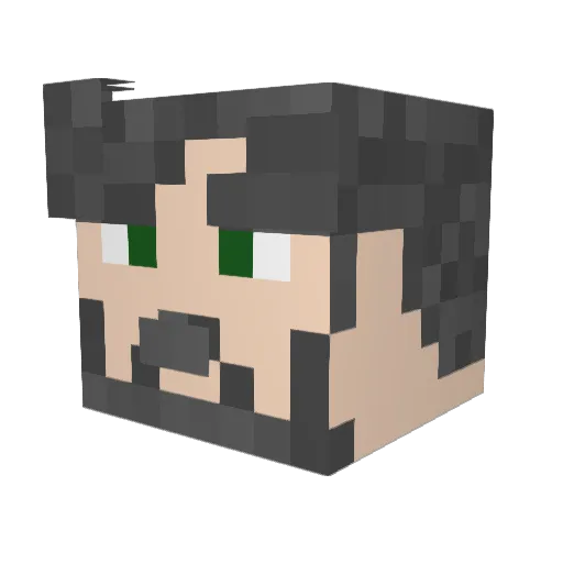 Redacid Minecraft avatar head, 3D render