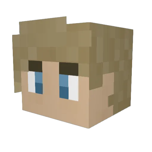 Redacted0 Minecraft avatar head, 3D render