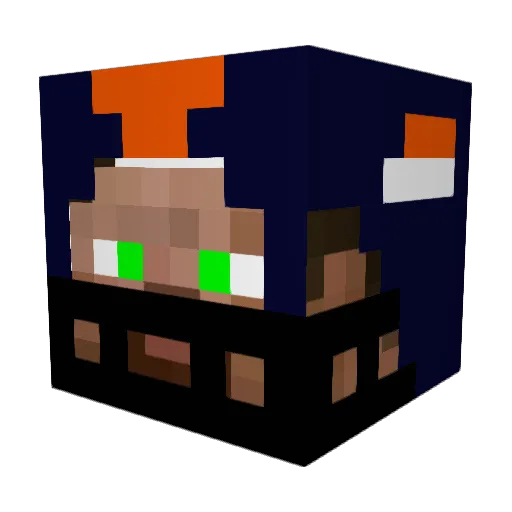 Redaktof Minecraft avatar head, 3D render
