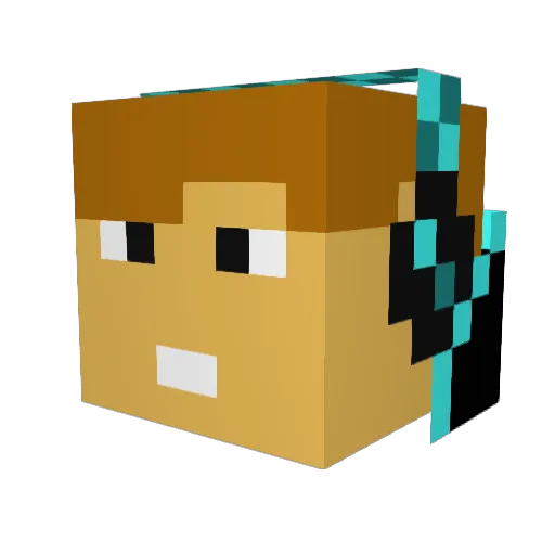 RedanX Minecraft avatar head, 3D render