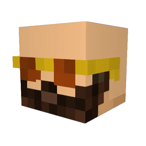 Redaren Minecraft avatar head, 3D render