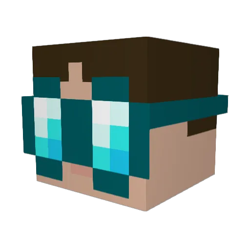 Redarr Minecraft avatar head, 3D render
