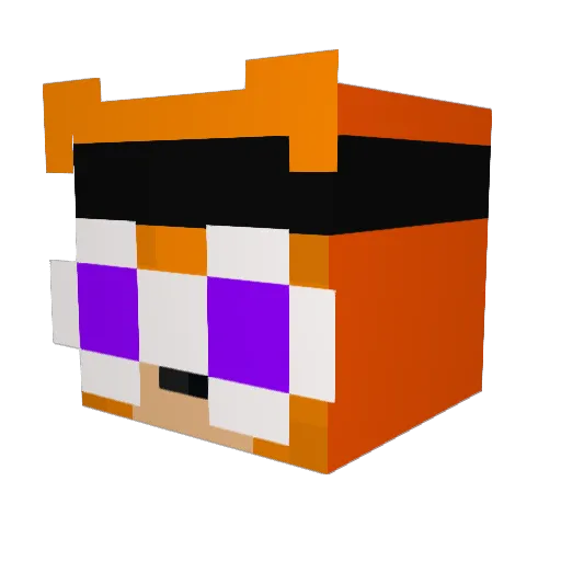 Redbi Minecraft avatar head, 3D render