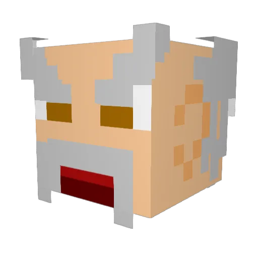 Redbits Minecraft avatar head, 3D render