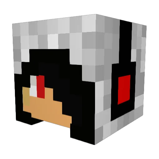 Redboxhead Minecraft avatar head, 3D render
